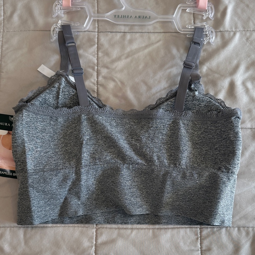 Laura Ashley Gray and Pink Lace Bralette Duo - 1X - NWT - Picture 3 of 5